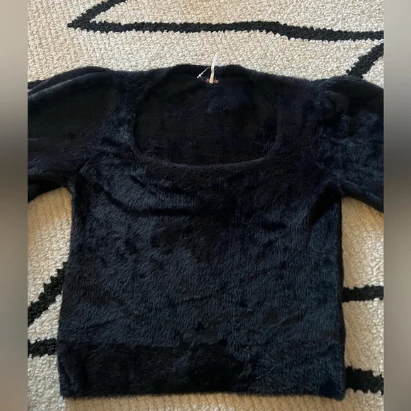 Free people square neck black sweater - Picture 3 of 12